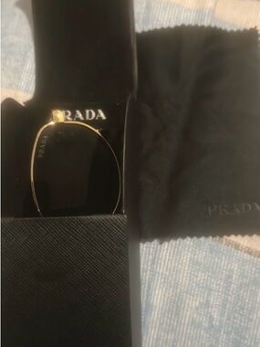 Prada Gold Framed Sunglasses with Black Lenses